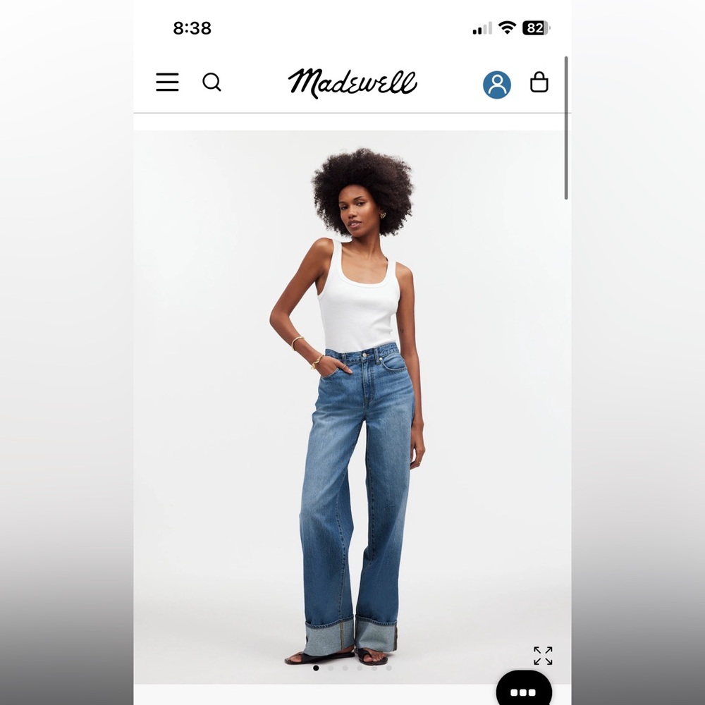 NWT Madewell Tall Superwide-Leg Jeans in Fannin Wash Size 26T